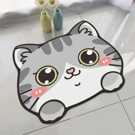 Cute Cartoon Anti-Slip Absorb Water Mat For Bathroom Kitchen Entrance Doormat For Home Decor Hallway Bedroom Bedside Rug Eco-Friendly Mat