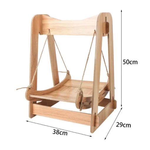 Cute Wooden Pet Cat Shaker Cradle Hammock Bed for Pet Cats Small Dog Beds and Furniture Pet Furniture Basket Accessories & Supplies Swing Cat - Image 6