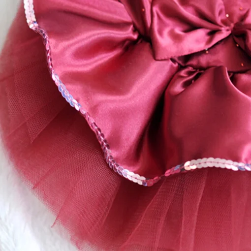 Beautiful Princess Apparel Clothes Furry Dog Pet Dresses Bowknot Sequin Skirt Pet Supplies - Image 5