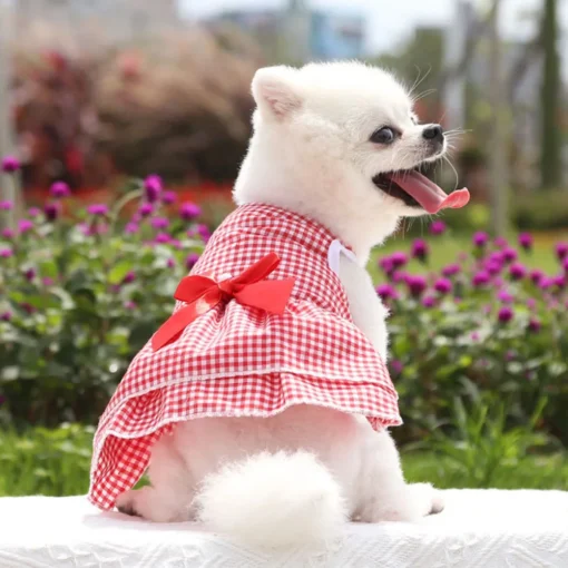 Cute Female Dog Puppy Summer Dress Pet Clothes Apparel Outfit Cat Female Skirt Tutu Clothing for French Bulldog Chihuahua Fashion For Pet Female Puppy - Image 4