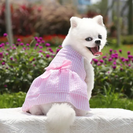 Cute Female Dog Puppy Summer Dress Pet Clothes Apparel Outfit Cat Female Skirt Tutu Clothing for French Bulldog Chihuahua Fashion For Pet Female Puppy - Image 6