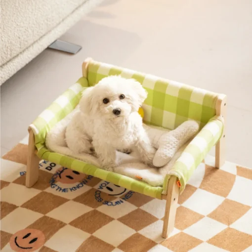 Cute Wooden Breathable And Damp-Proof Pet Bed Four Seasons Universal Pet Cat Beds Chairs Pet Furniture Easy Assembly Pet Accessories - Image 2