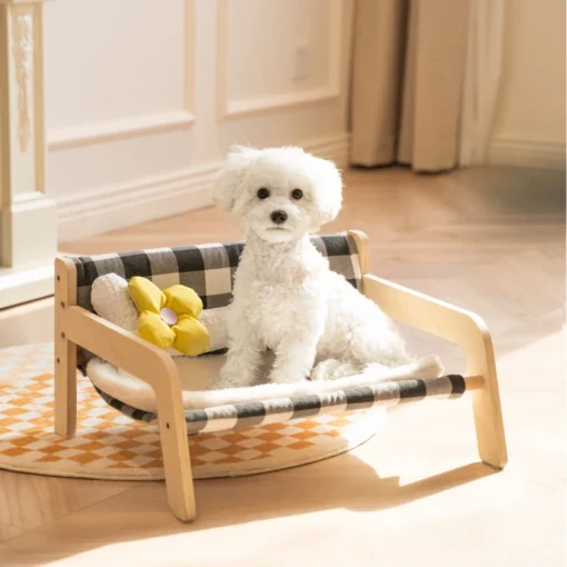 Cute Wooden Breathable And Damp-Proof Pet Bed Four Seasons Universal Pet Cat Beds Chairs Pet Furniture Easy Assembly Pet Accessories - Image 4