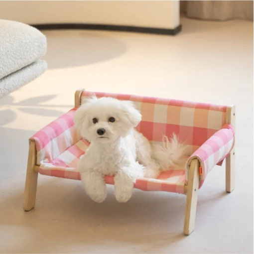 Cute Wooden Breathable And Damp-Proof Pet Bed Four Seasons Universal Pet Cat Beds Chairs Pet Furniture Easy Assembly Pet Accessories