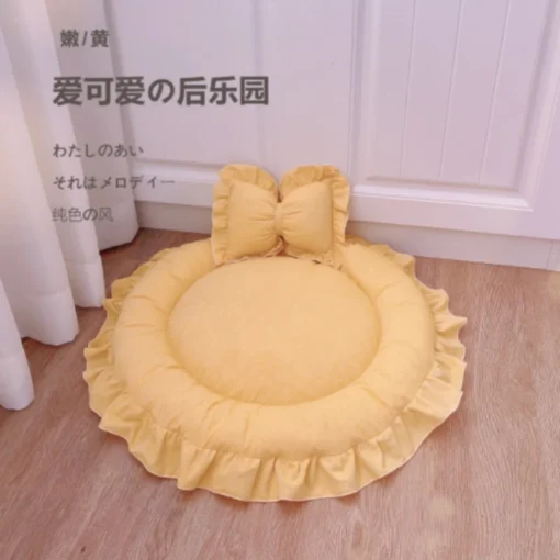 Cute Adorable Soft Pillow Relaxing Sleeping Washable Round Pet Dog Cat Bed House Cushion Kennel Pens Sofa Elevated Foldable Furniture Pet Supplies - Image 4