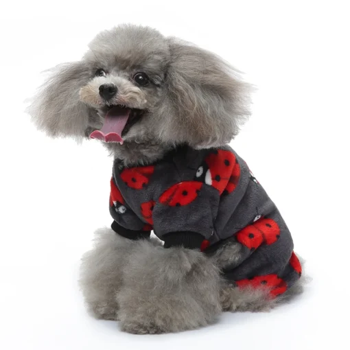 Cute Pet Dog Pyjamas Red Black Buffalo Plaid Jumpsuit Soft Winter Clothes For Puppies Fashion Apparel - Image 23