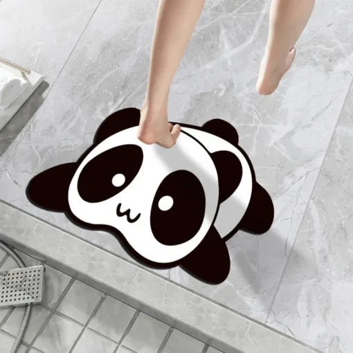 Cute Cartoon Panda Non-Slip Quick Drying Super Absorbent Bath Mat Rubber Animal Shower Rug for Home Floor Mats Toilet Carpet Bathroom Accessories - Image 9