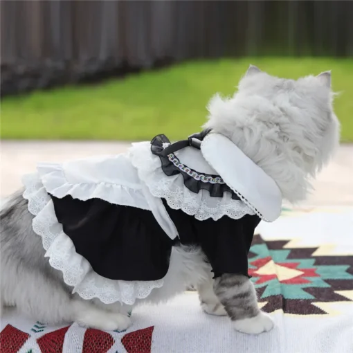 Cute Maid Outfit For Small Dog Summer Cat Clothing Skirt Chihuahua Pomeranian Yorkshire Puppy Costume Pet Dress Apparel Fashion - Image 13