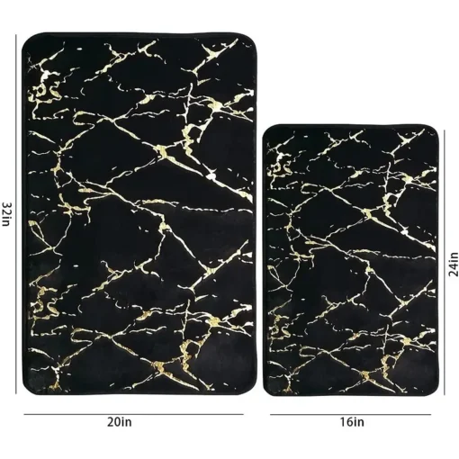 Luxury Marble Texture Design Soft White Gold Black Pink Non-Slip Inyahome Bath Mats Rugs For Bathroom  Absorbent Bath Rug Decor - Image 8