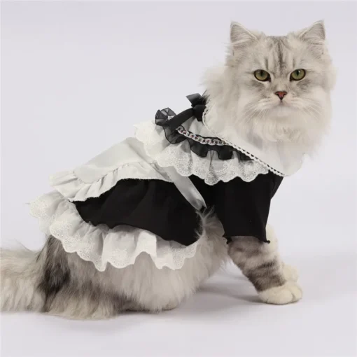 Cute Maid Outfit For Small Dog Summer Cat Clothing Skirt Chihuahua Pomeranian Yorkshire Puppy Costume Pet Dress Apparel Fashion - Image 17