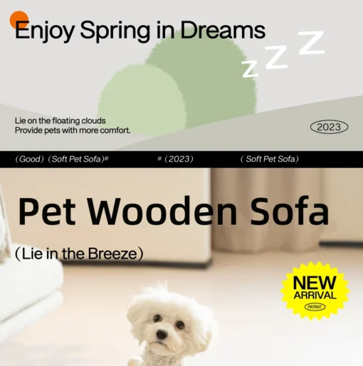 Cute Wooden Breathable And Damp-Proof Pet Bed Four Seasons Universal Pet Cat Beds Chairs Pet Furniture Easy Assembly Pet Accessories - Image 7