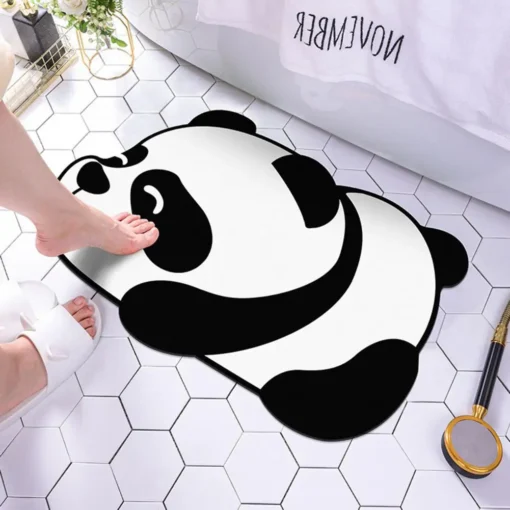 Cute Cartoon Panda Non-Slip Quick Drying Super Absorbent Bath Mat Rubber Animal Shower Rug for Home Floor Mats Toilet Carpet Bathroom Accessories - Image 10