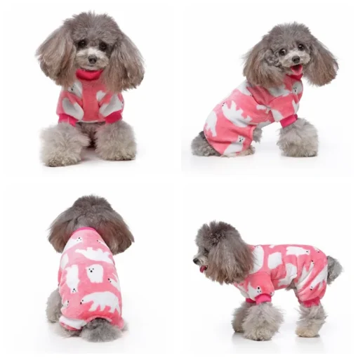 Cute Pet Dog Pyjamas Red Black Buffalo Plaid Jumpsuit Soft Winter Clothes For Puppies Fashion Apparel - Image 18