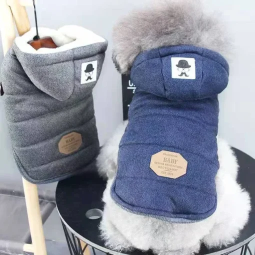 Cute Warm Pet Coat Hooded Jacket Outfit Beloved Furry Cat Dog Pet Clothes Doggie Apparel Yorkshire Bichon Pomeranian Schnauzer Apparel