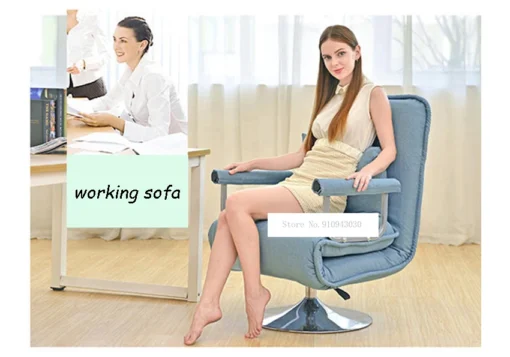 Multifunctional Sofa Office Chair 360 Degrees Rotation Foldable Five Gears Adjustment Single Lazy Sofa Bed  Computer Recliner Chair Home Office Furniture - Image 8