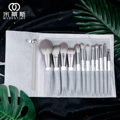 Makeup Brushes Set Super Soft Synthetic Hair 12Pcs Portable Bag Beginner Make Up Tool Kit Beauty Tools - Image 2