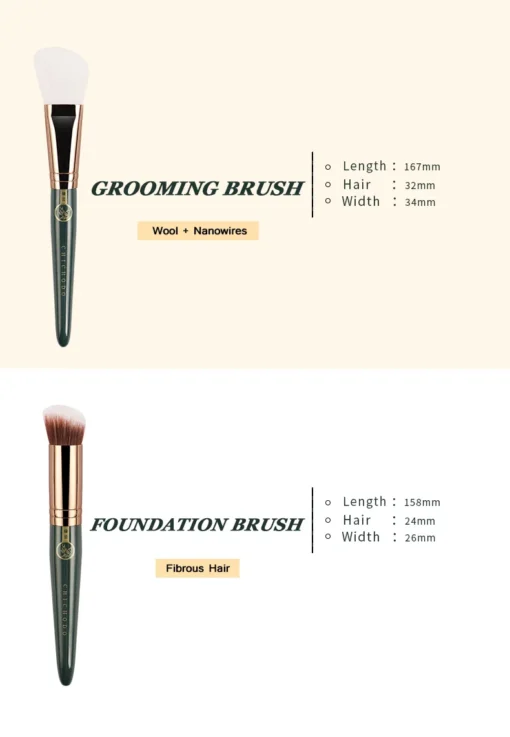 High Quality Animal And Fibre Hair Makeup Brush Green Cloud Skin Friendly Cosmetic Brushes Series Beauty Pens Professional Make Up Beauty Tools - Image 14