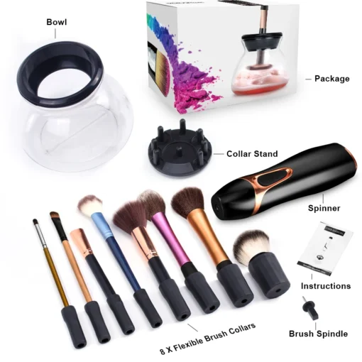 Electric Professional Makeup Brush Cleaner Automatic 10 Second Fast Washing Drying Cleaning Makeup Brushes Cleaner Beauty Tools - Image 13