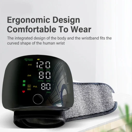 Digital Wrist Smart Automatic Blood Pressure Monitor Ergonomic Design LCD  Sphygmomanometer Heart Beat Rate Pulse Meter HD Large Screen Medical Equipment - Image 9