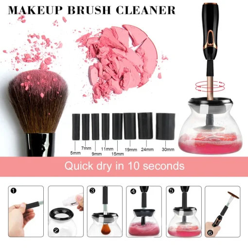 Electric Professional Makeup Brush Cleaner Automatic 10 Second Fast Washing Drying Cleaning Makeup Brushes Cleaner Beauty Tools - Image 4