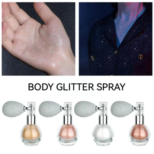 Glitter Spray Body Pailette Spray Highlighter Powder Spray Gloss Glitter Powder Spray Loose Powder Spray Makeup For Face Body - Image 4