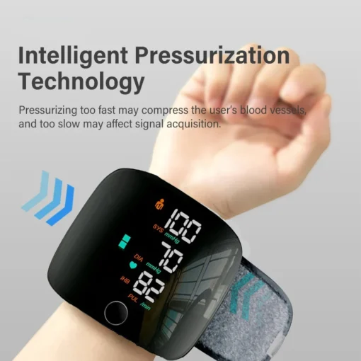 Digital Wrist Smart Automatic Blood Pressure Monitor Ergonomic Design LCD  Sphygmomanometer Heart Beat Rate Pulse Meter HD Large Screen Medical Equipment - Image 3