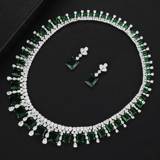 Luxury Princess  Cubic Zircon 2PCS Tassels Statement Imitation Bridal Wedding Party Jewelry Set For Women Gift For Her - Image 12