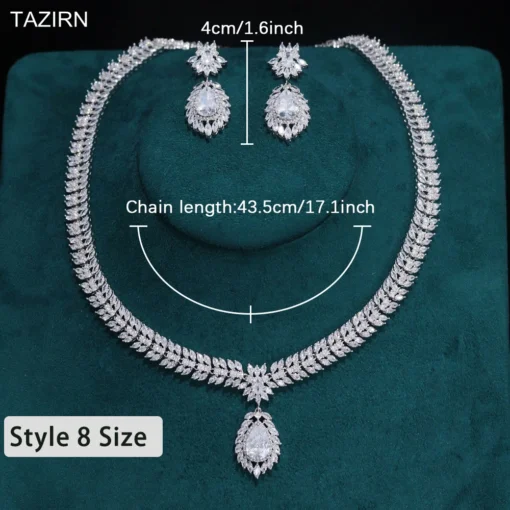 Luxury Cubic Zirconia Dubai Nigeria Africa 2/4PCS Jewelry Sets Fashion Jewellery For Women For Party Bridal Wedding CZ Crystal Jewelry Set Gift For Her - Image 17