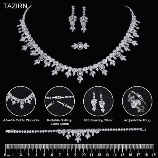 Luxury Cubic Zirconia Dubai Nigeria Africa 2/4PCS Jewelry Sets Fashion Jewellery For Women For Party Bridal Wedding CZ Crystal Jewelry Set Gift For Her - Image 4