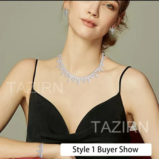 Luxury Cubic Zirconia Dubai Nigeria Africa 2/4PCS Jewelry Sets Fashion Jewellery For Women For Party Bridal Wedding CZ Crystal Jewelry Set Gift For Her - Image 2