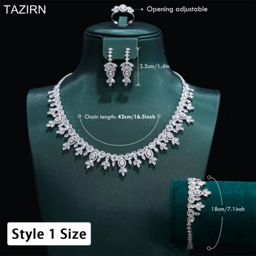 Luxury Cubic Zirconia Dubai Nigeria Africa 2/4PCS Jewelry Sets Fashion Jewellery For Women For Party Bridal Wedding CZ Crystal Jewelry Set Gift For Her - Image 7