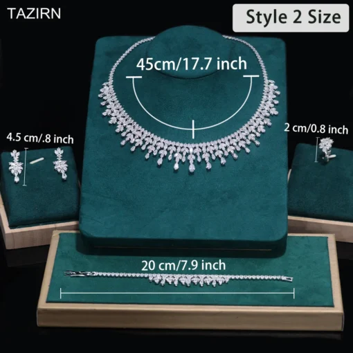 Luxury Cubic Zirconia Dubai Nigeria Africa 2/4PCS Jewelry Sets Fashion Jewellery For Women For Party Bridal Wedding CZ Crystal Jewelry Set Gift For Her - Image 11