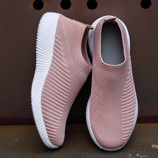 Women Vulcanized Shoes High Quality Women Sneakers Slip On Flats Shoes Women Loafers Plus Size 42 Walking Flat