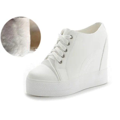 2020 Autumn High Top Wedge Platform Sneakers Women Casual Shoes Hidden Heels Ladies Sneakers Women Shoes YYJ150 - Image 5