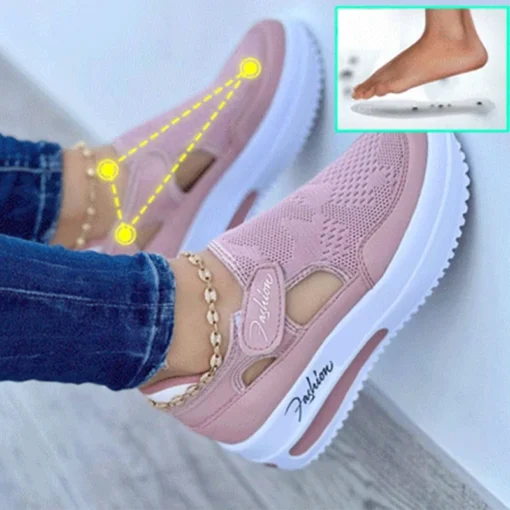 Red Sneakers Women Shoes Woman Tennis Shoes Canvas Shoe Female Casual Shoes Ladies Sport Shoes Platform Sneaker Hollow Out Shoes - Image 5