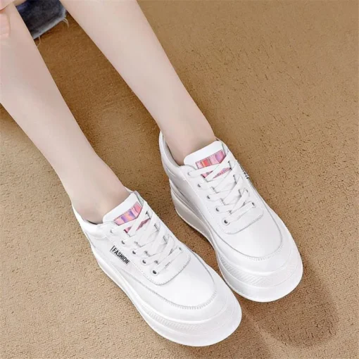 New Spring Autumn White Hidden Wedge Heels Casual Shoes Woman 9CM Platform Shoes Elevator High-heels Walking Sneakers Women 2023 - Image 4