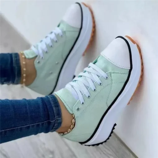 2023 New Fashion Summer Women Casual Shoes Plus Size Sneakers For Women Platform Sport Shoes Female Lace up Tennis Shoes Size 43 - Image 3