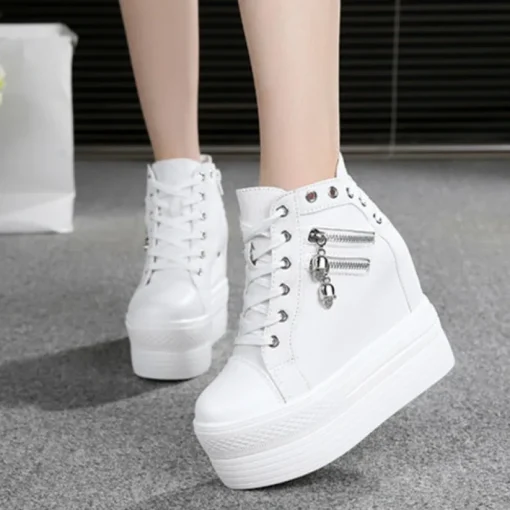 NEW Classic Hidden Heels Platform Sneakers Women's Breathable Wedge Canvas Shoes Woman Casual Ladies Boots Autumn Zapatos Mujer - Image 5