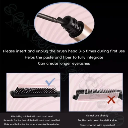 Waterproof Lengthening And Curling Mascara Naturally Thick Fine Comb Type Mascara, Long and Thick Shape, Curling, Smudge-Proof, No Clumping, Waterproof Long Mascara - Image 6