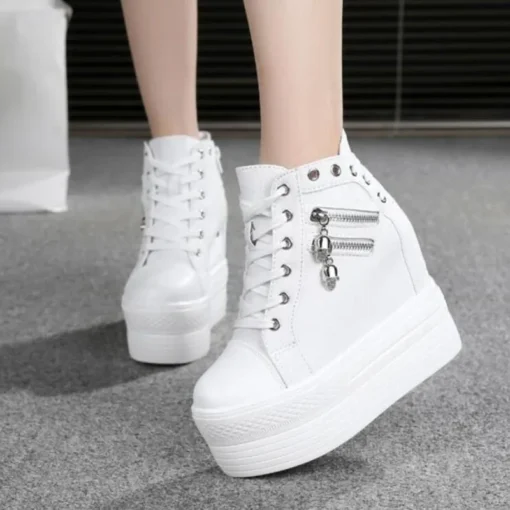 NEW Classic Hidden Heels Platform Sneakers Women's Breathable Wedge Canvas Shoes Woman Casual Ladies Boots Autumn Zapatos Mujer - Image 3