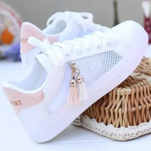 Women Sneaker Breathable Students Casual Shoes Sports for Girl Flat Mesh White Shoes Vulcanize Desginer 2023 - Image 2